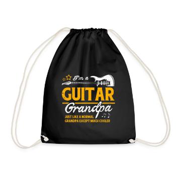 guitar - Drawstring Bag - black - Front