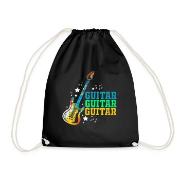 guitar - Drawstring Bag - black - Front