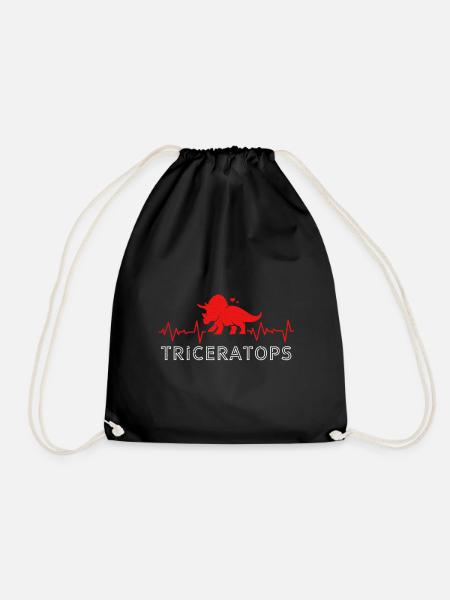 Triceratops - Drawstring Bag - black