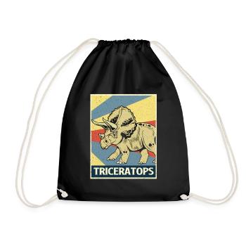 Triceratops - Drawstring Bag - black - Front