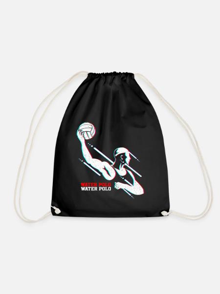 water polo - Drawstring Bag - black