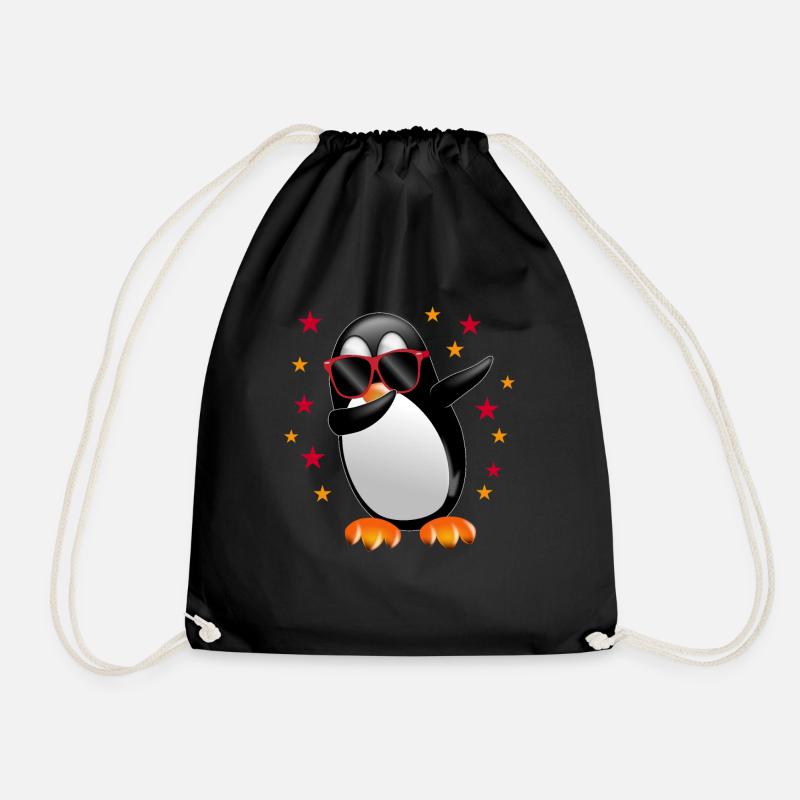 Dabbing Pinguin Dab Dance Sonnenbrille Sterne Lust - Turnbeutel - Schwarz