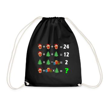 Math Teacher Christmas Bill Ugly Christmas - Drawstring Bag - black - Front