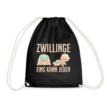 ZWILLINGE EINS KANN JEDER! Stolzer Papa Zwillingen - Turnbeutel - Schwarz - Vorne