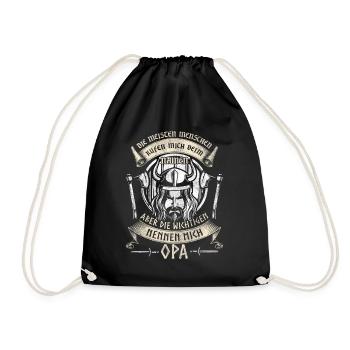 Grandpa Grandson Vikings The most important call me OPA - Drawstring Bag - black - Front