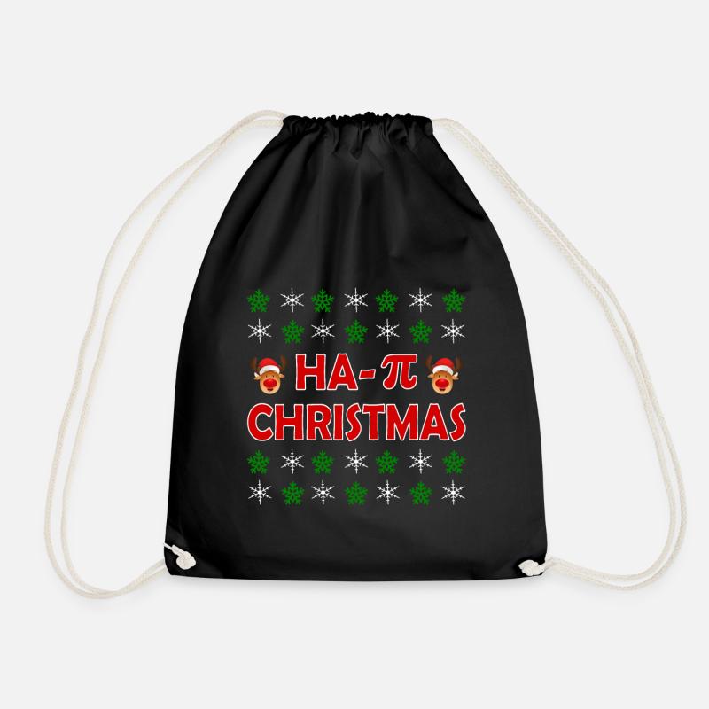 Mathelehrer Weihnachten Pi Ugly Christmas - Turnbeutel - Schwarz
