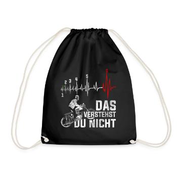 Du verstehst das nicht - Motorrad Herzschlag - 6 - Turnbeutel - Schwarz - Vorne