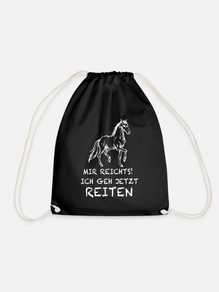 Reitsport, Pferd, Reiter, - Turnbeutel - Schwarz