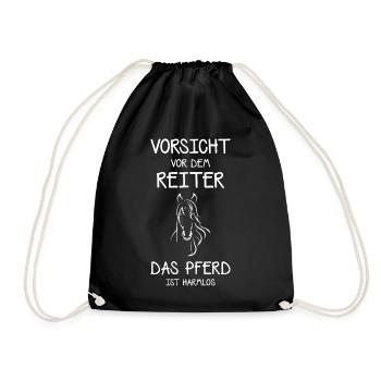 Reitsport, Pferd, Reiter, - Turnbeutel - Schwarz - Vorne