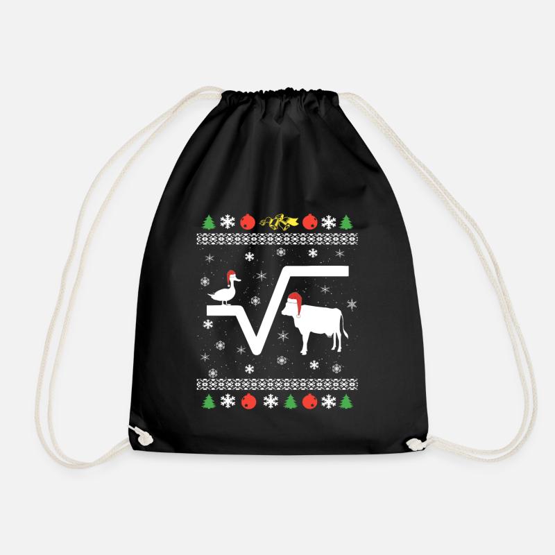 Ente Wurzel Kuh Mathematik Nerd Ugly Christmas - Turnbeutel - Schwarz