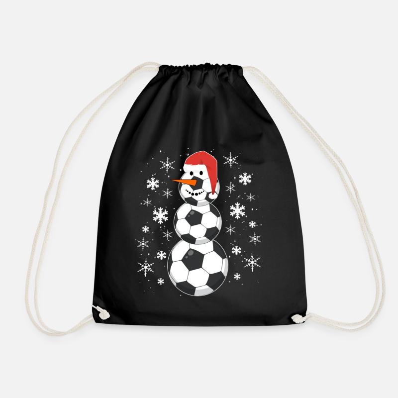 Snowman Soccer Team Christmas Christmas - Drawstring Bag - black