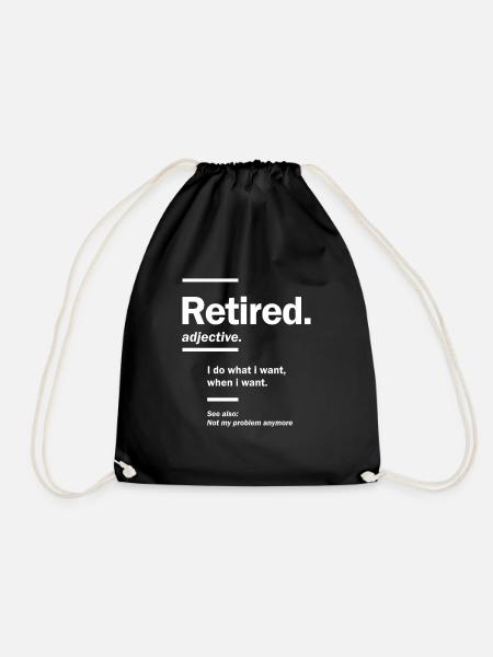 Retired. definition-Funny Retirement Gift - Drawstring Bag - black