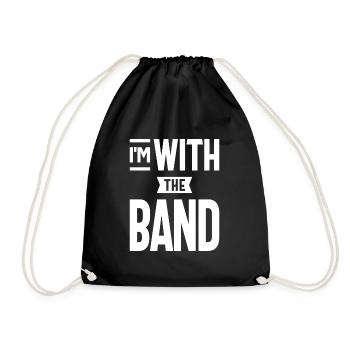 I'm With The Band T Shirt Funny Band - Drawstring Bag - black - Front