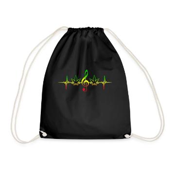 Heartbeat Reggae Ganja Jamaïque Rasta Weed Tea - Sac de sport léger - noir - Devant