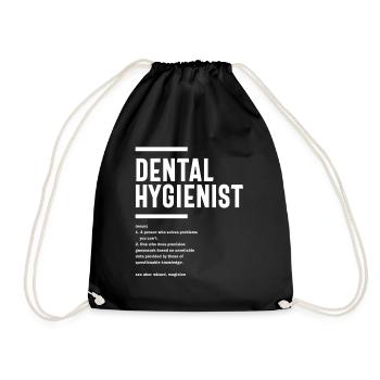 Dental Hygienist Profession Occupation Job Gift - Drawstring Bag - black - Front