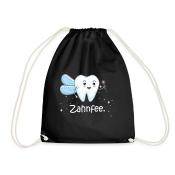 Zahnfee Zahnarzt Praxis Zähne - Turnbeutel - Schwarz - Vorne