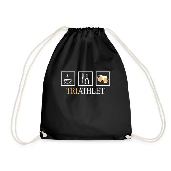 Triathlete electronics engineer beer funny electrician - Drawstring Bag - black - Front