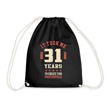 T-shirt drôle de blague de 31 ans 31e anniversaire - Sac de sport léger - noir - Devant
