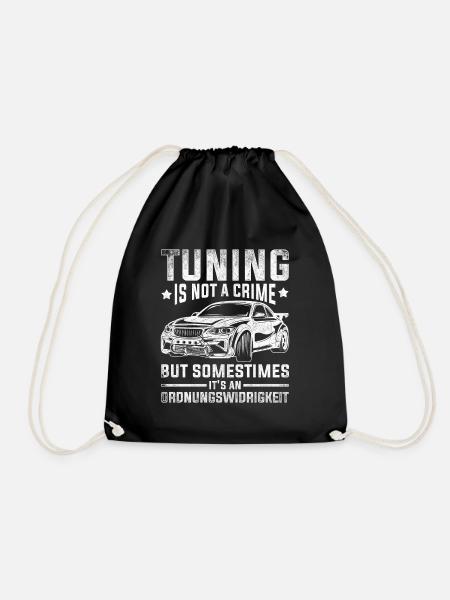 Auto Tuning lustiger Spruch Ordnungswidrigkeit - Turnbeutel - Schwarz