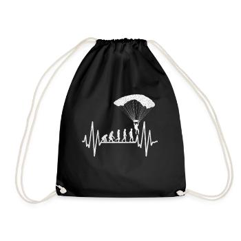 Parachute heartbeat paraglider evolution - Drawstring Bag - black - Front