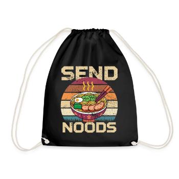 Send Noods Vintage Ramen Retro Japan Food - Turnbeutel - Schwarz - Vorne