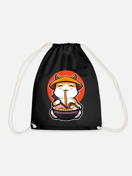Kawaii Shiba Inu Ramen Nouilles Japonaises Nourriture Japonaise - Sac de sport léger - noir