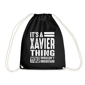 Xavier Nom personnalisé Cadeau d’anniversaire - Sac de sport léger - noir - Devant