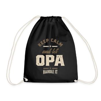 Mens garder le calme et laisser cadeau grand-père Opa - Sac de sport léger - noir - Devant