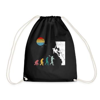 Bouldering evolution mountaineering - Drawstring Bag - black - Front