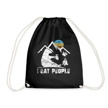 Je déteste les gens Je mange des gens Camping Geschnek Randonnée - Sac de sport léger - noir - Devant