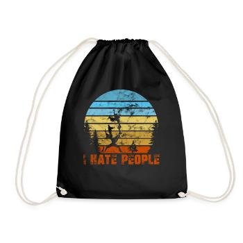 Je déteste les gens Je mange les gens Camping Geschnek Bär - Sac de sport léger - noir - Devant
