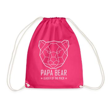 Polygon Bär Geometrisch Tier Berlin Papa Bär Bear - Turnbeutel - Fuchsia - Vorne