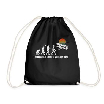 Modellflug Sport Evolution Pilot Flugzeug Spruch M - Drawstring Bag - black - Front