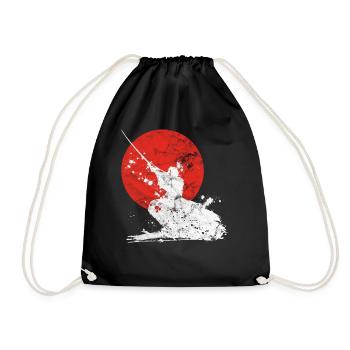 Japanische Samurai Krieger - Turnbeutel - Schwarz - Vorne