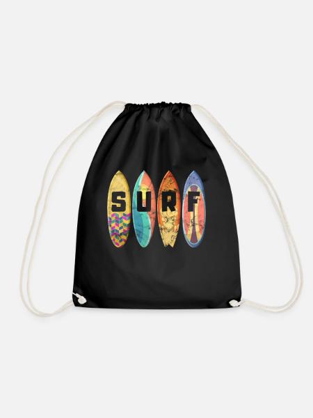 Surf Wellenreiten Surfer Surfen Geschenk - Turnbeutel - Schwarz
