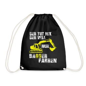 Cooles Bagger Fahren Baggerführer Bauarbeiter Bauh - Turnbeutel - Schwarz - Vorne