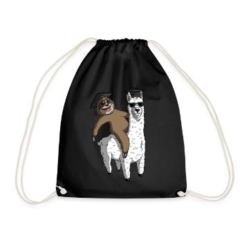 Sloth Riding Llama Funny Graduation - Turnbeutel - Schwarz - Vorne