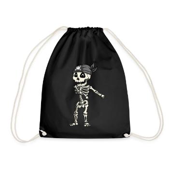 Einfaches Halloween-Kostüm Skelettpirat Floss Tanz - Turnbeutel - Schwarz - Vorne
