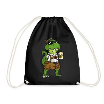 Dinosaurier trinken Bier T-Rex - Turnbeutel - Schwarz - Vorne