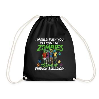 Bouledogue cadeau Halloween Bulldoing français - Sac de sport léger - noir - Devant