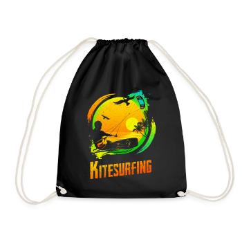 Vintage KITE Surfer Kiten Kiteboarding Retro Kites - Turnbeutel - Schwarz - Vorne