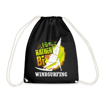 Windsurfen Retro Windsurf Wassersport Surf Vintage - Turnbeutel - Schwarz - Vorne