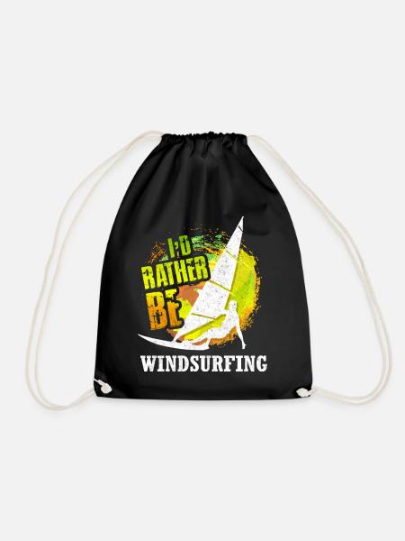 Windsurfen Retro Windsurf Wassersport Surf Vintage - Turnbeutel - Schwarz