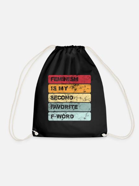 Feminist Vintage Feminismus Grl Retro Geschenkidee - Turnbeutel - Schwarz