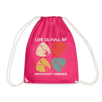 Life is Full of Important Choices - Drawstring Bag - fuchsia - Front