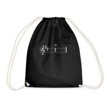 Music quarter break with fermata and repetition - Drawstring Bag - black - Front