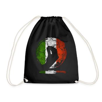 Italienische Flagge Fußball Handgeste CAPISCI - Turnbeutel - Schwarz - Vorne