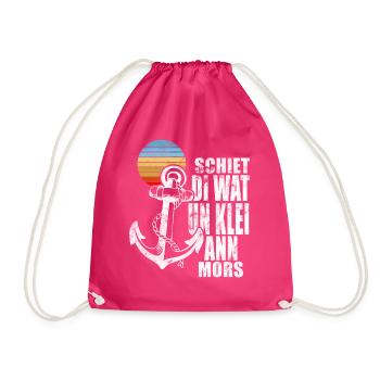 Plattdeutsch Schiet di wat un klei mi ann Mors - Turnbeutel - Fuchsia - Vorne
