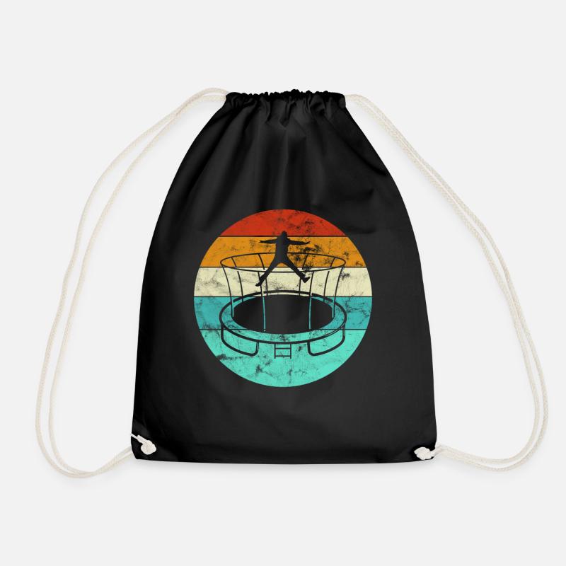 trampoline - Drawstring Bag - black