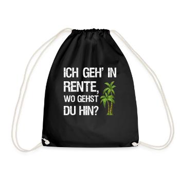 Rente lustige Sprüche Geschenk Ruhestand 2020 - Turnbeutel - Schwarz - Vorne